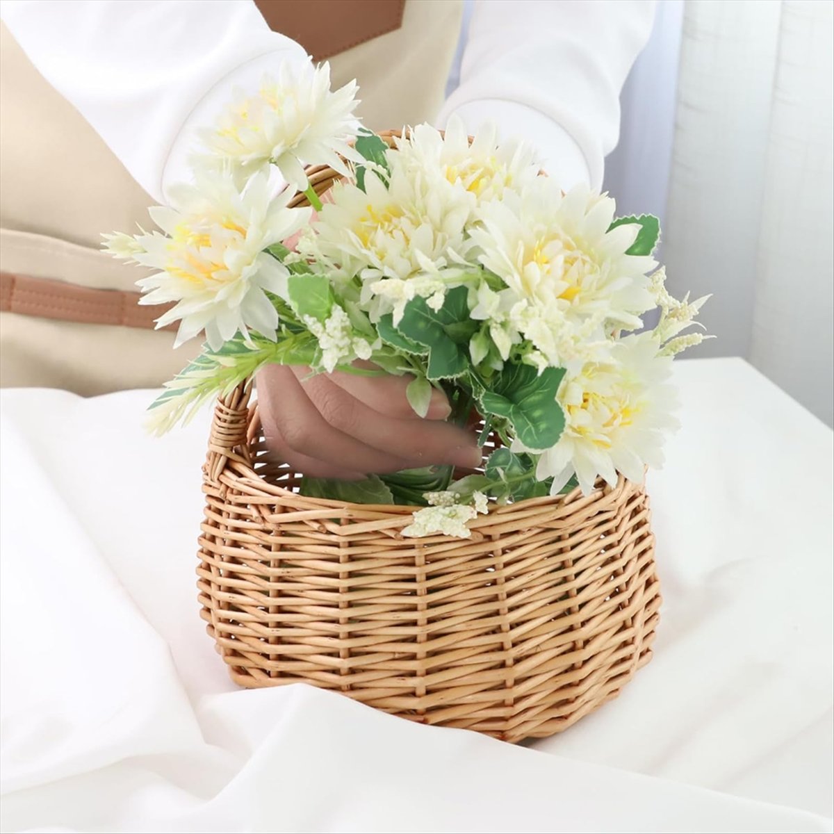 سلة نزهة من الخوص مع مقبض، سلة - مراجعة Flower Girl Basket وسعره