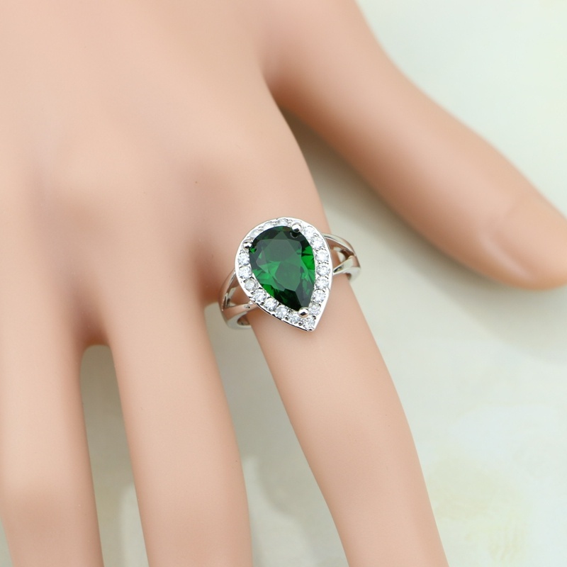قطرة الماء 925 خاتم فضة الأخضر - مراجعة Wedding Z وسعره