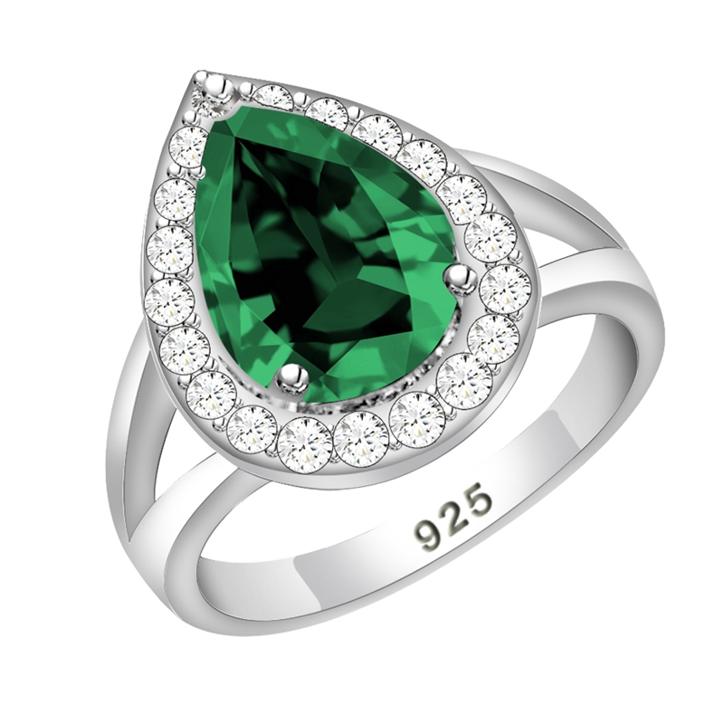 قطرة الماء 925 خاتم فضة الأخضر - مراجعة Wedding Z وسعره